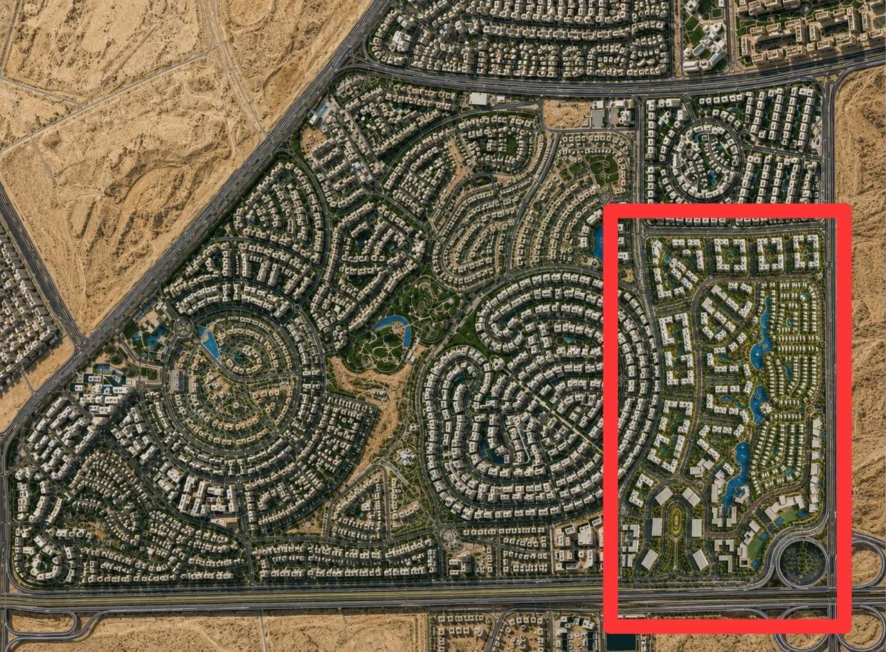 Hyde Park New Cairo master plan highlighting the project location